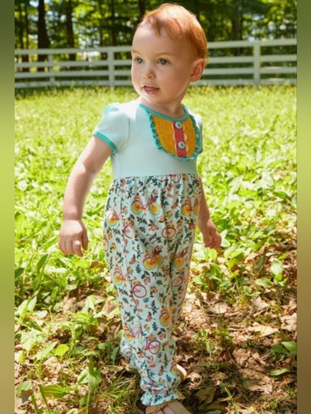 Matilda Jane Piggyback Ride Bicycle Romper/One Piece, Size 18-24 mo
